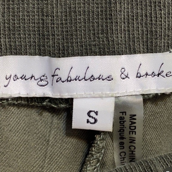 Young Fabulous & Broke Olive Jupiter Drawstring Cargo Utility Pants S - Picture 3 of 9